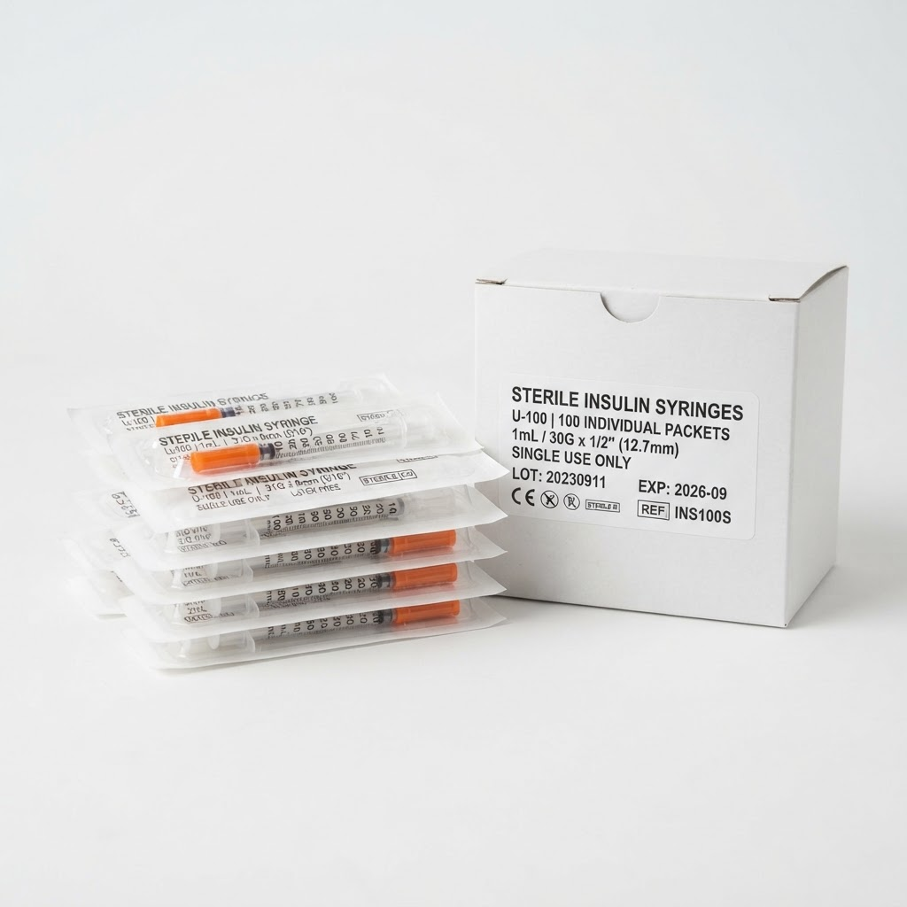 Insulin Syringes (U-100, 31G) — Box of 100